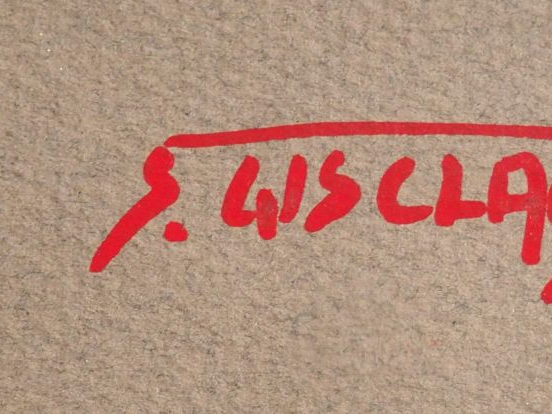 GISCLARD "Danseuse à l'éventail". Pastel, signé en bas à droite. Dim. 