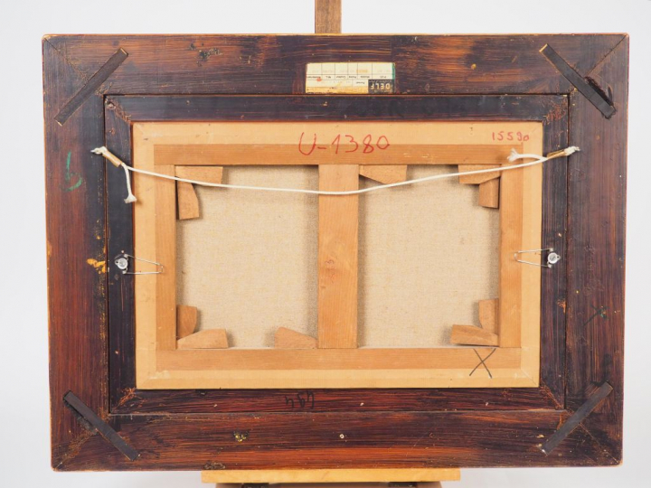 LATAPIE "Nature morte cubiste" Aquarelle sur papier marouflée sur toil