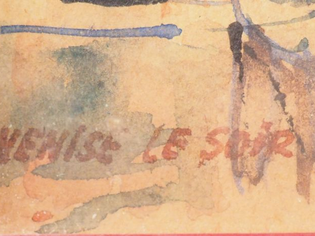 LEBERGER "Vue de Venise". Aquarelle, signée en bas à droite