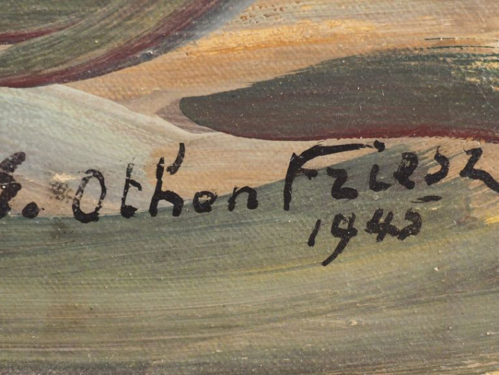 E. OTHON-FRIESZ "Embouchure de la Touques" Huile sur toile, signée en 
