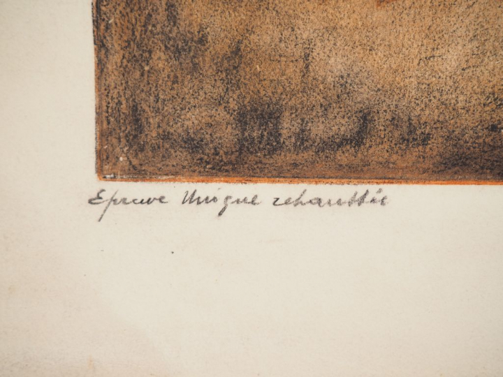 SIGNOVERT "composition" Gravure datée et signée 1960