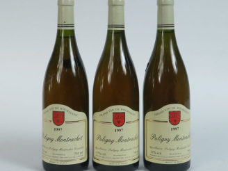 Vente aux enchères 3 BOUTEILLES PULIGNY MONTRACHET DOMAINE BELLEVILLE - 1997 - 1 à 1,5 CM