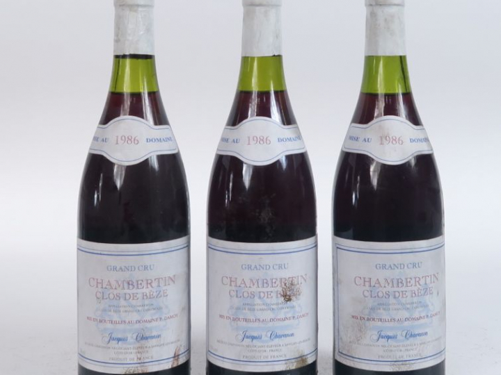 3 BOUTEILLES CHAMBERTIN GC 'CLOS DE BÈZE' GC J. CHAVANON - 1986 - 1 à 