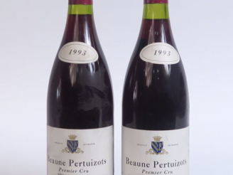 Vente aux enchères 2 BOUTEILLES BEAUNE PERTUIZOTS 1er CRU P. BOUZEREAU EMONIN - 1993 - 1 