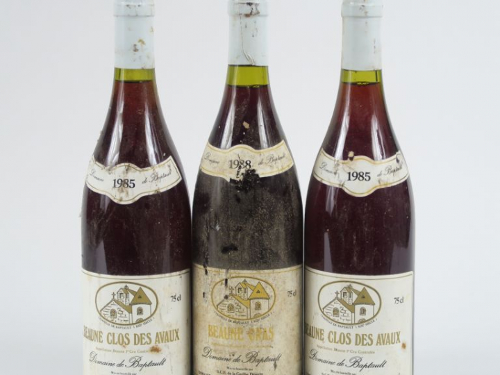 3 BOUTEILLES BEAUNE DOMAINE DE BAPTAULT : 2 BEAUNE 'CLOS DES AVAUX' 19