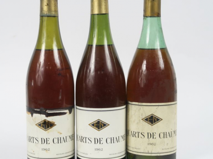 3 BOUTEILLES QUARTS DE CHAUMES MISE NICOLAS - 1962 - 5 CM