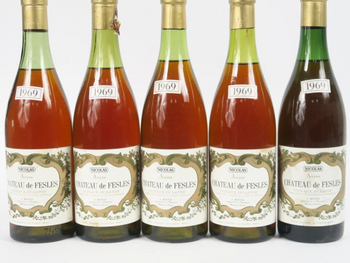 5 BOUTEILLES ANJOU CHÂTEAU DE FESLES COTEAUX DU LAYON MISE NICOLAS - 1
