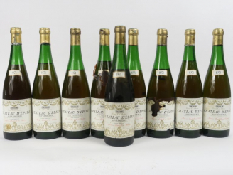 Vente aux enchères 9 BOUTEILLES CHÂTEAU D'EPIRE SAVENNIERES MISE NICOLAS - 1971 - DE 3 CM