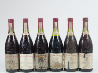 Vente aux enchères 6 BOUTEILLES CHÂTEAU DE BEAUCASTEL CHÂTEAUNEUF DU PAPE - 1986 - 2 à 1,