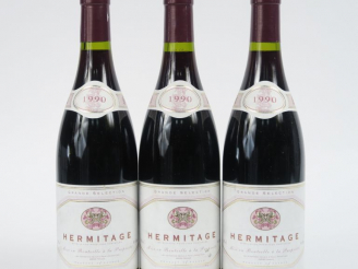 Vente aux enchères 3 BOUTEILLES HERMITAGE - 1990 - 1,5 CM