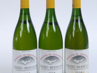 Vente aux enchères 3 BOUTEILLES CROZES HERMITAGE BLANC DOMAINE COLOMBIER - 1994 - 2 à 2 C