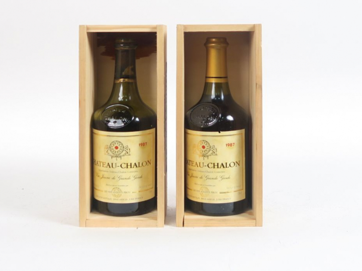 2 BOUTEILLES CHÂTEAU CHALON AUGUSTE PIROU - 1987 - COFFRET