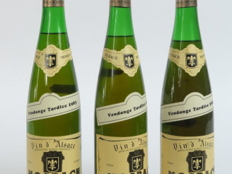 Vente aux enchères 3 BOUTEILLES GEWURZTRAMINER VENDANGES TARDIVES MOSBACH - 1983 - 4 CM