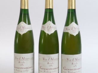 Vente aux enchères 3 BOUTEILLES GEWURZTRAMINER VENDANGES TARDIVES - 1985