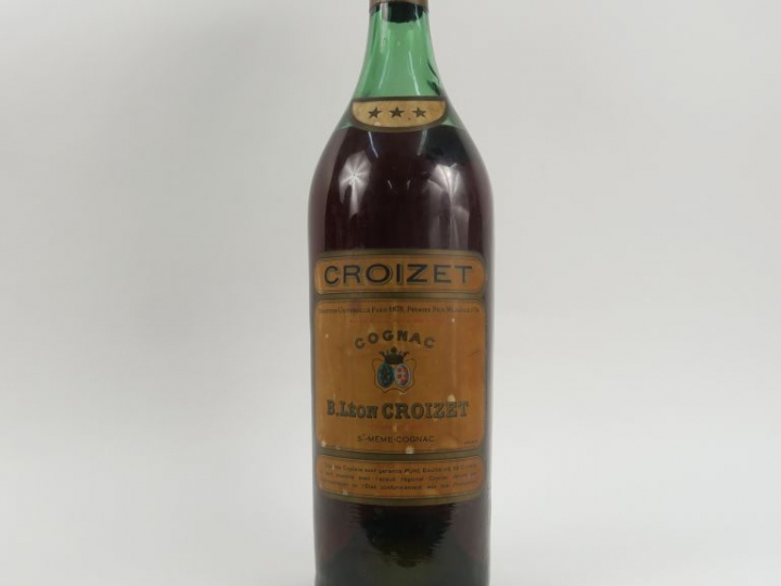 1 FLACON (3 L) COGNAC CROIZET -  BOUCHON TOMBÉ