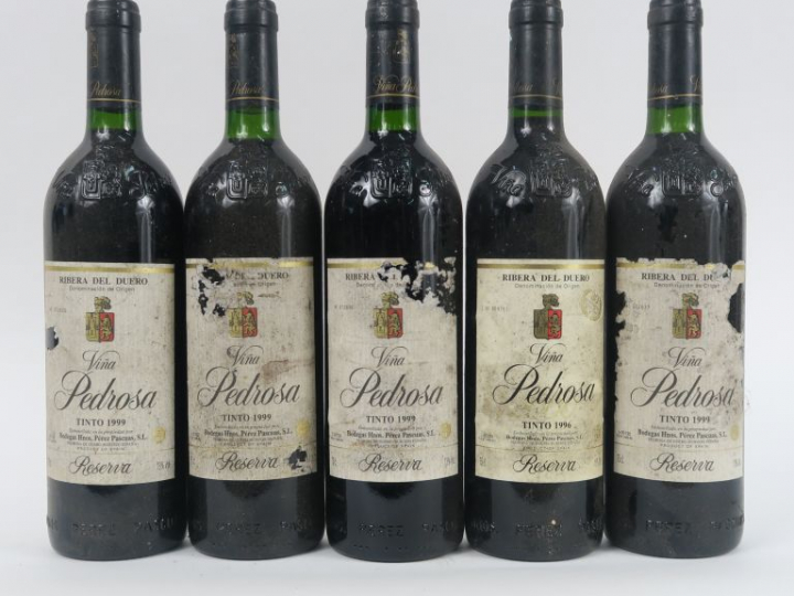 5 BOUTEILLES VINA PEDROSA RIBERA DEL DUERO : 4 de 1999 - 1 de 1996 