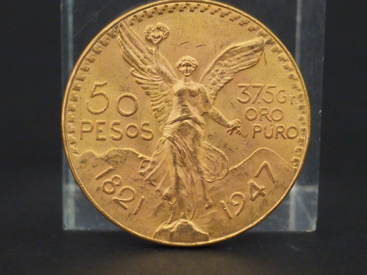 Pièce de 50 pesos or 1947 Frais de vente : 5 % TTC