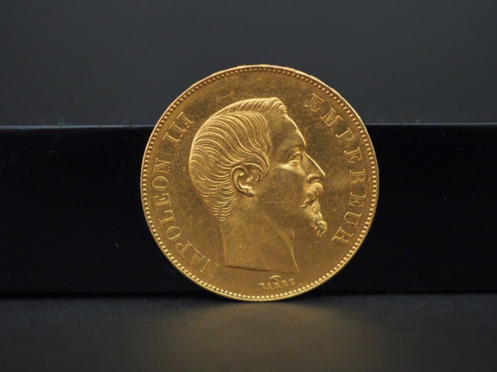 Pièce de 50 francs or 1855 A Frais de vente : 5 % TTC
