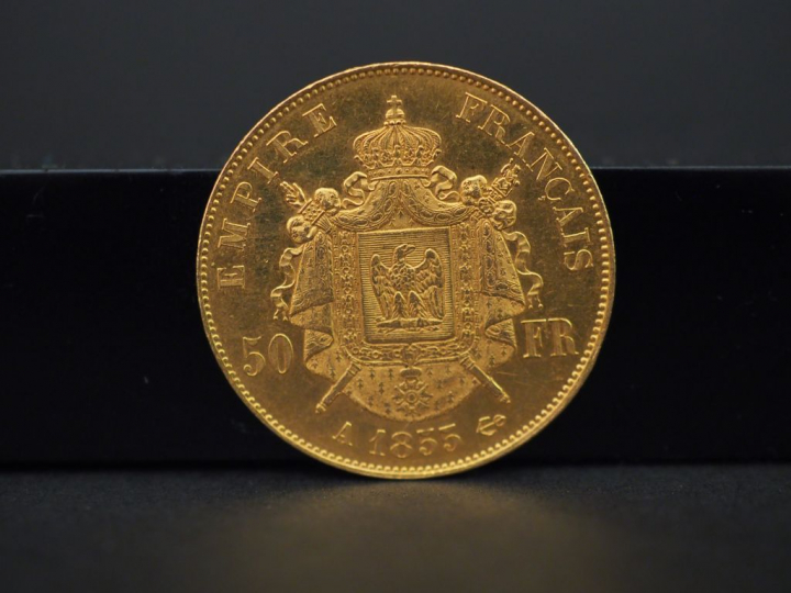 Pièce de 50 francs or 1855 A Frais de vente : 5 % TTC