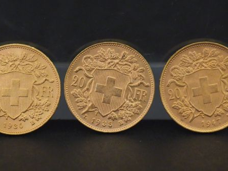 10 pièces de 20 francs suisse or Frais de vente : 5 % TTC