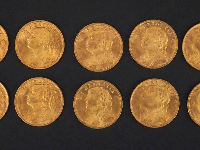 10 pièces de 20 francs suisse or Frais de vente : 5 % TTC