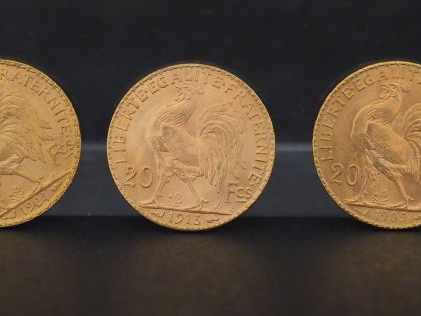 10 pièces de 20 francs or Frais de vente : 5 % TTC