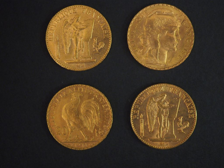 9 pièces de 20 francs or Frais de vente : 5 % TTC