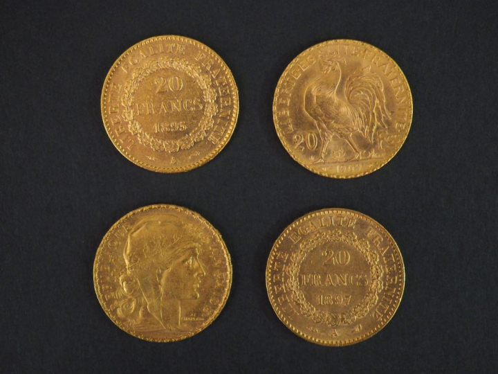 9 pièces de 20 francs or Frais de vente : 5 % TTC