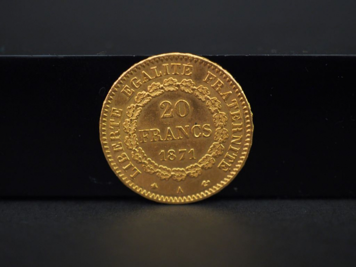 Pièce de 20 francs or 1871 Frais de vente : 5 % TTC