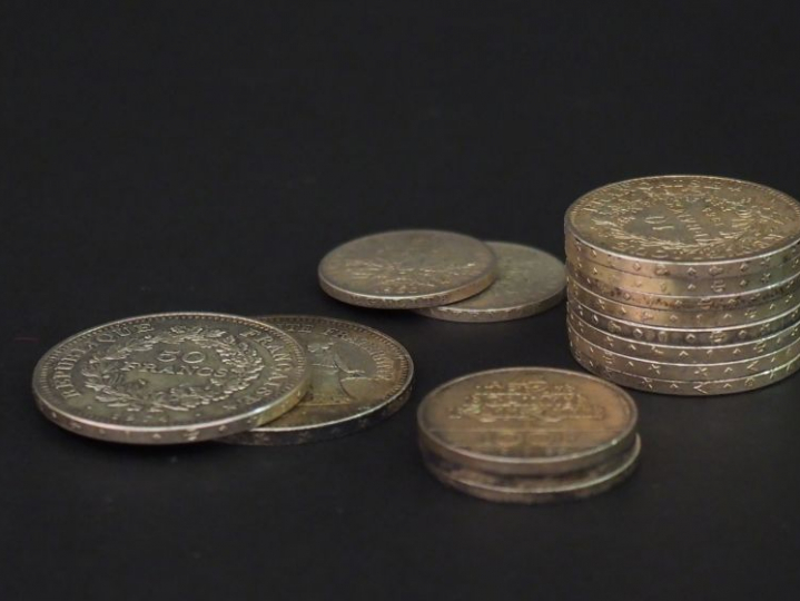 Ensemble de pièces en argent. Poids : 162 g