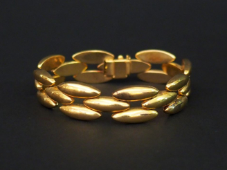 Vente aux enchères Bracelet Tank en or. Poids : 39,30 g