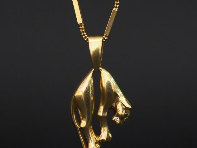 Collier en or alternance de maille tressée et de maillon rectangulaire