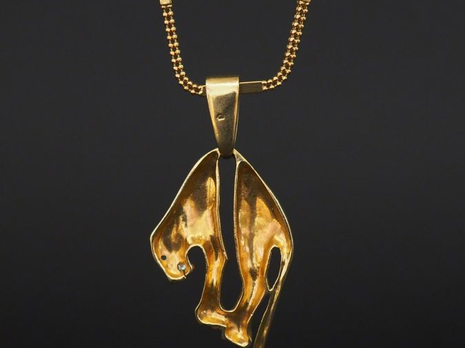 Collier en or alternance de maille tressée et de maillon rectangulaire