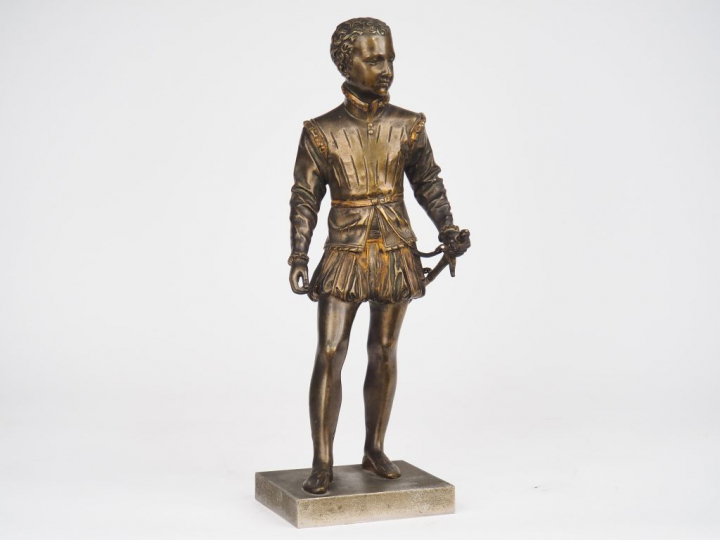 BOSIO. "Henri IV enfant" Sculpture en bronze à double patine, fonte de