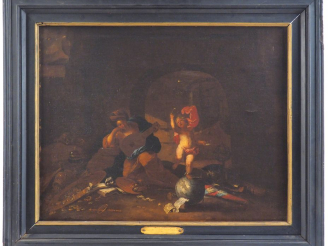 Vente aux enchères Ecole Hollandaise du XVIIème. "Vanité". Huile sur toile.  Trace de sig