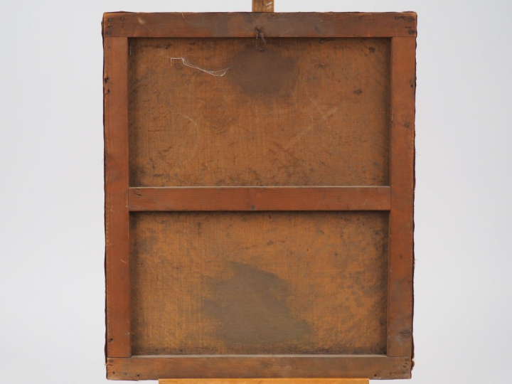 Ecole française XIXème.  "Portrait de jeune prince en cuirasse". Huile