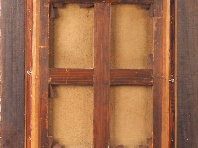 Ecole française XIXème. "Portrait d'élégante au ruban bleu". Huile sur