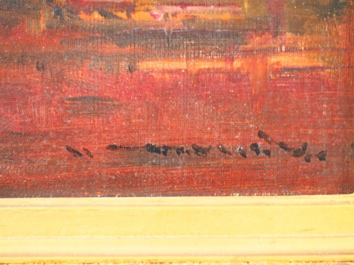 Henri DUVIEUX. "Vue de Venise". Huile sur toile, signée en bas à droit