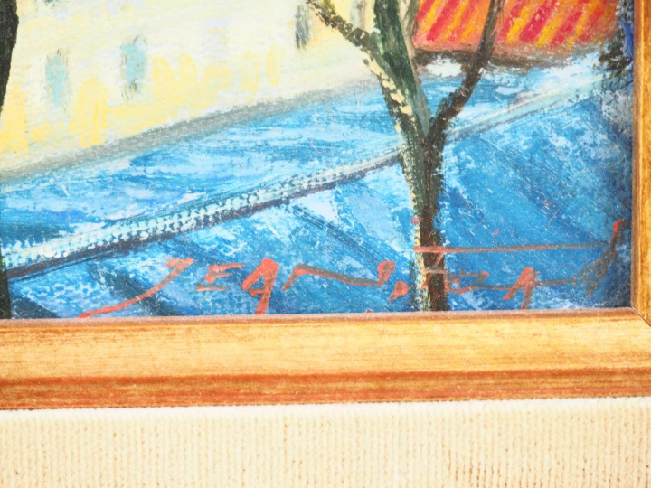 Jean FORT. "Les toits de Paris". Huile sur toile, signée en bas à droi