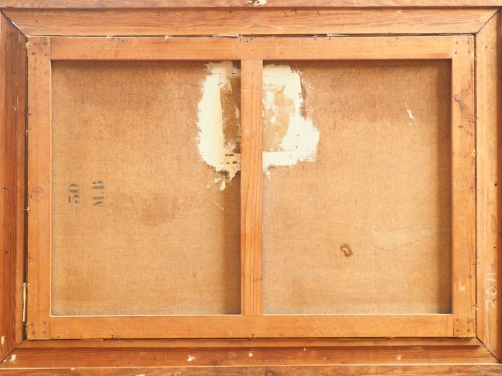 GODCHAUX. "Lac des Pyrénées". Huile sur toile signée en bas à droite. 