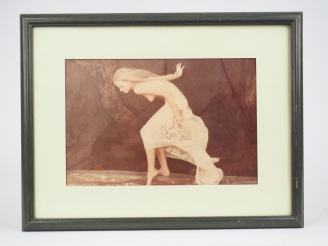 Vente aux enchères David HAMILTON. "Nu de profil".  Photo en couleur. Signée en bas à dro