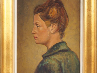 Vente aux enchères MAYO. "Portrait de Germaine Collier". Huile sur toile, signée en bas à