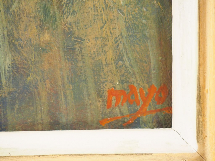 MAYO. "Portrait de Germaine Collier". Huile sur toile, signée en bas à