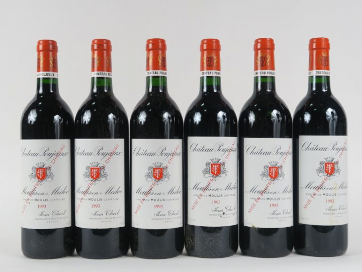 6 BOUTEILLES CHÂTEAU POUJEAUX CB MOULIS - 1993