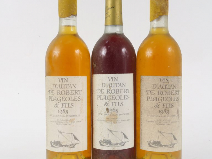 3 BOUTEILLES VIN D'AUTAN ROBERT PLAGEOLLES   FILS - 1988