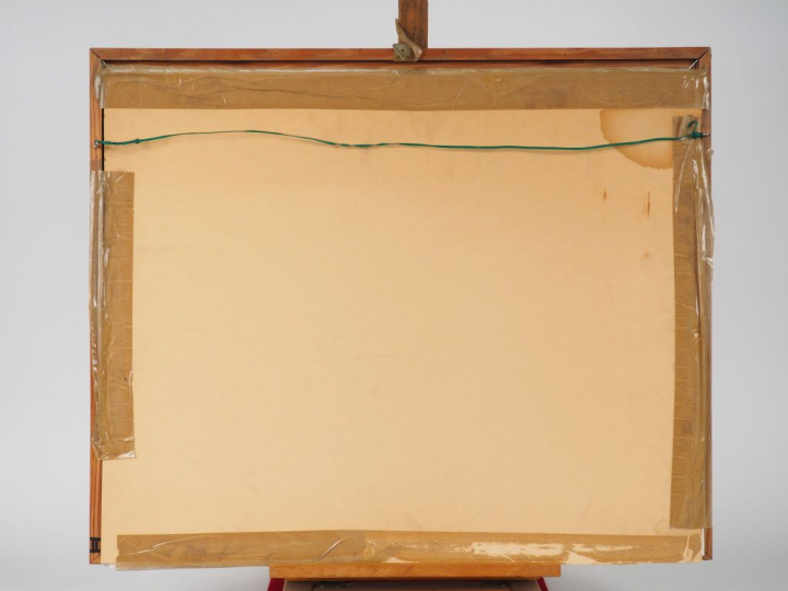 T NGOC  "Scène de marché" Encre et couleur sur papier, signée en bas à