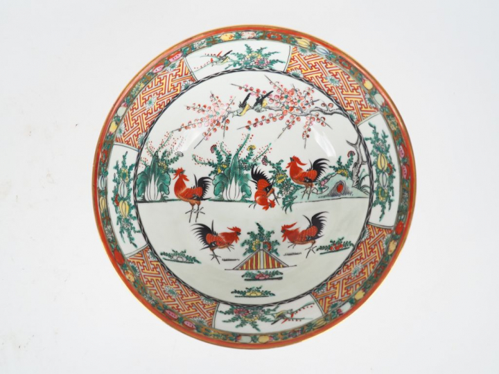 Bol ou une coupe en porcelaine de Chine copie des familles vertes Diam