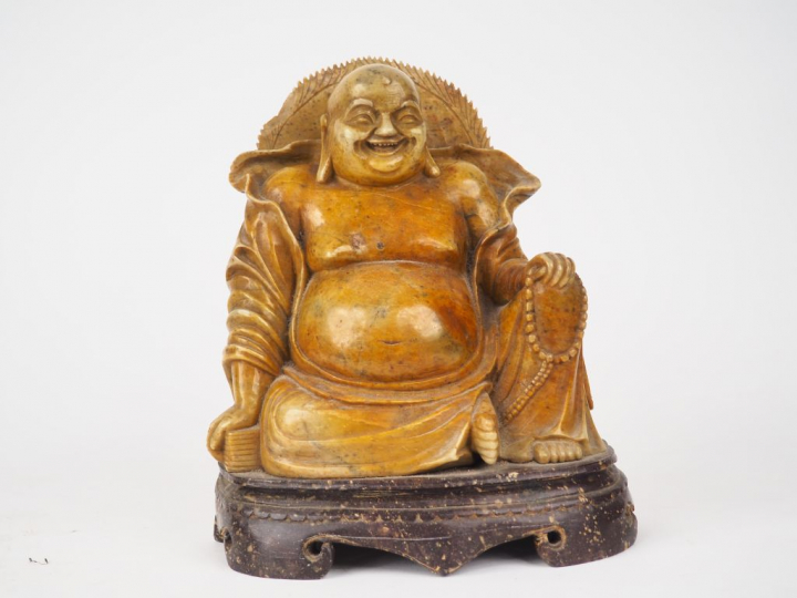 Sculpture en pierre de Chine "bouddha" H. 25 cm