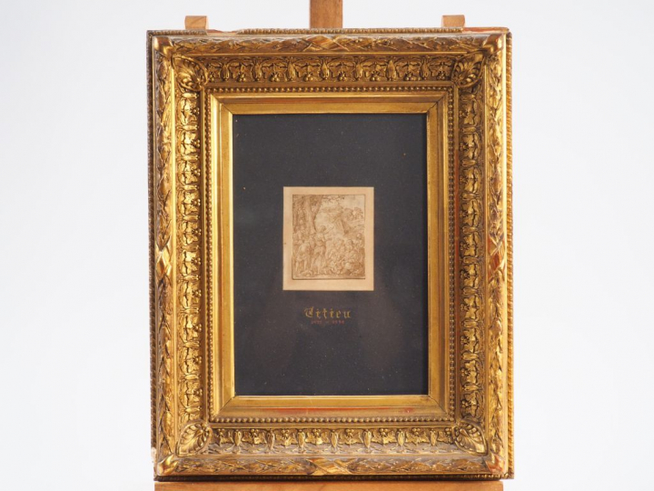 Ecole italienne du XVIème  "Jésus préchant" Plume et encre brune, anno