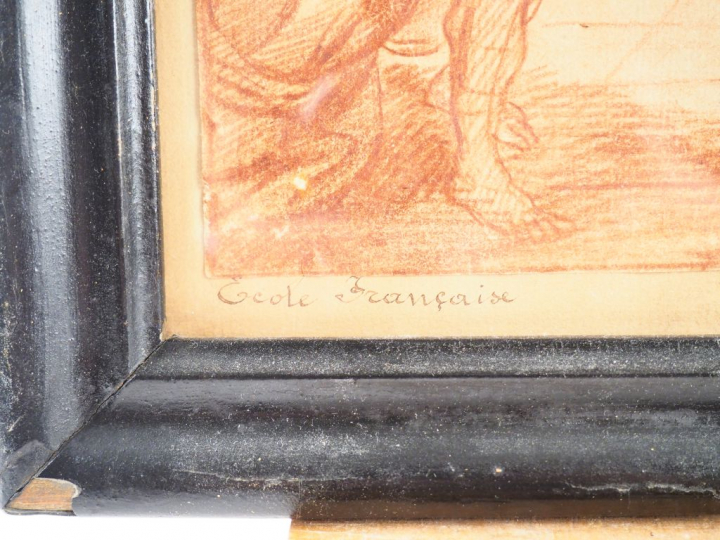 Antoine DIEU (1662-1727) "Persécution d'un Saint" Sanguine, annoté sur